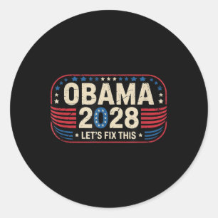 Obama Vintage Retro Patriotic 2028 Political Prote Classic Round Sticker