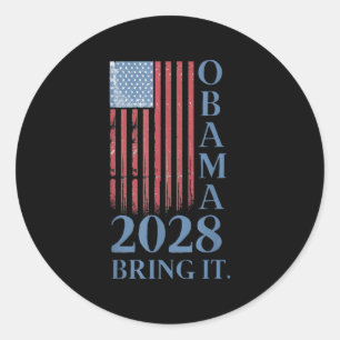Obama Vintage Retro Patriotic 2028 Political Prote Classic Round Sticker