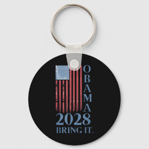 Obama Vintage Retro Patriotic 2028 Political Prote Key Ring