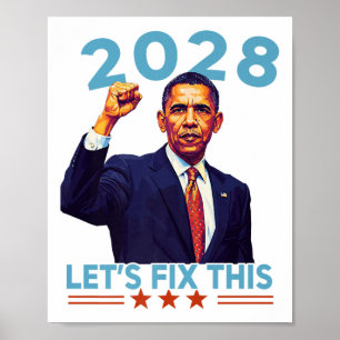 Obama Vintage Retro Patriotic 2028 Political Prote Poster