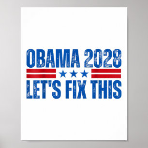 Obama Vintage Retro Patriotic 2028 Political Prote Poster