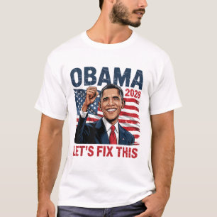 Obama Vintage Retro Patriotic 2028 Political Prote T-Shirt
