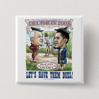 Obama vs McCain Duel o2008 15 Cm Square Badge