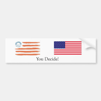 Obama-vs-Romney Flags. You Decide! Bumper Sticker