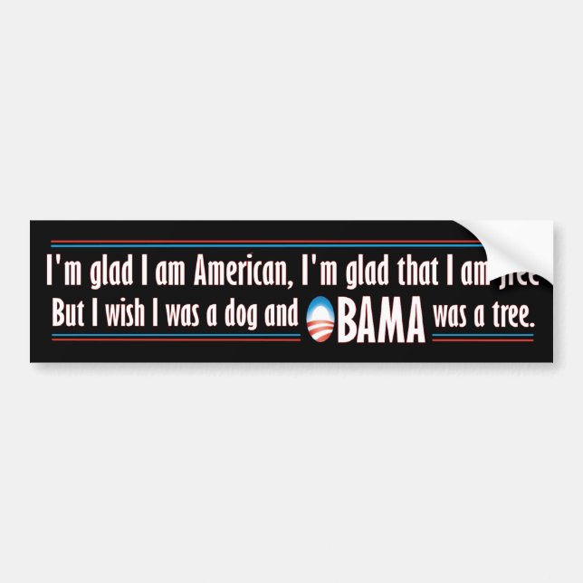 Obama was a tree bumper sticker (Front)