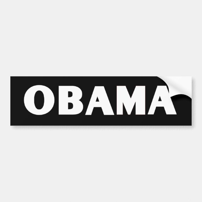 Obama White on Black Bumper Sticker (Front)