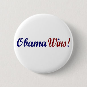 Obama Wins 2008 6 Cm Round Badge