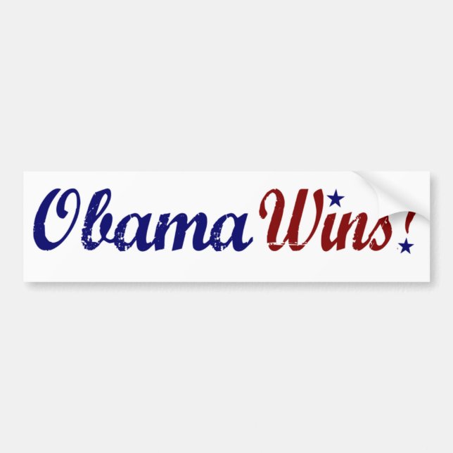 Obama Wins 2008 Bumper Sticker (Front)