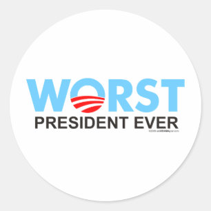 Obama WorstEver Classic Round Sticker