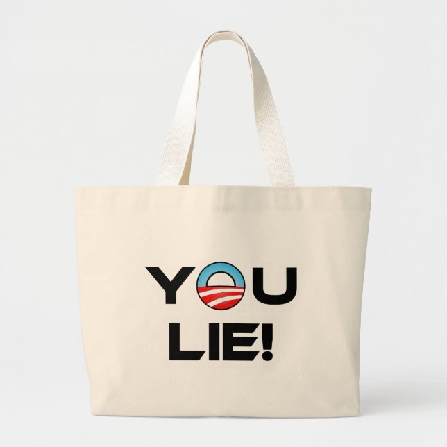 Obama You Lie Large Tote Bag (Front)