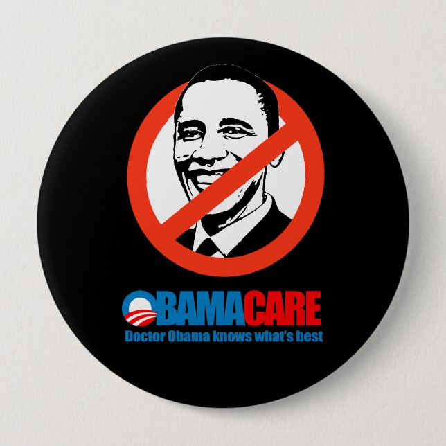 Obamacare - Doctor obama knows what's best 10 Cm Round Badge (Front)