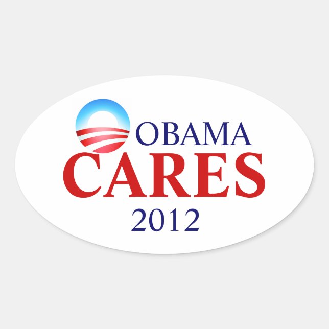 Obamacare means Obama Cares! Oval Sticker (Front)