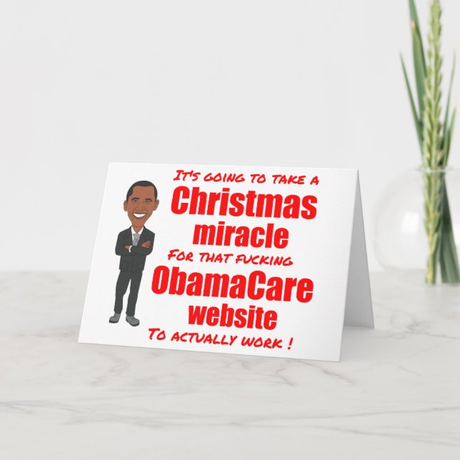 ObamaCare website Christmas miracle Holiday Card (Front)