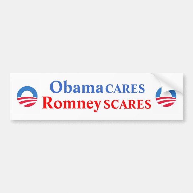ObamaCARES/RomneySCARES Bumper Sticker (Front)