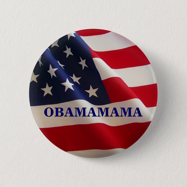 OBAMAMAMA 6 CM ROUND BADGE (Front)