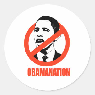 OBAMANATION T-SHIRT CLASSIC ROUND STICKER
