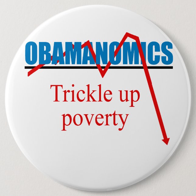 Obamanomics - Trickle up poverty 6 Cm Round Badge (Front)