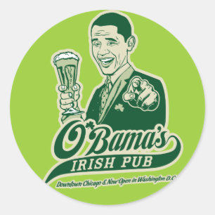 Obama's Irish Pub Classic Round Sticker