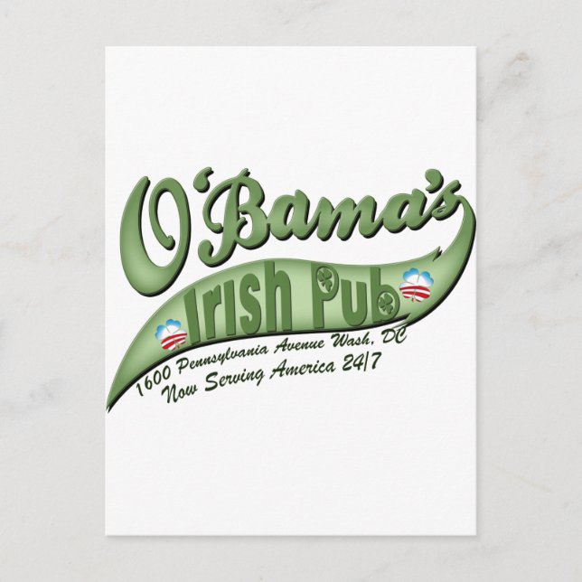 O'bama's Irish Pub Postcard (Front)
