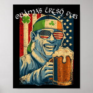 OBamas Irish Pub Shamrock St Patricks Day Poster