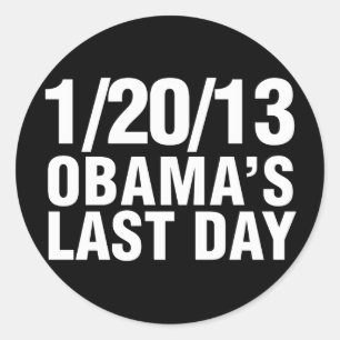 Obamas Last Day 1/20/13 Classic Round Sticker
