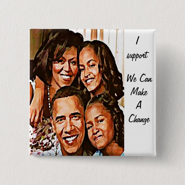 Obama's Love_ 15 Cm Square Badge (Front)