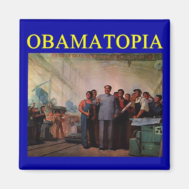 OBAMATOPIA anti obama design Magnet (Front)