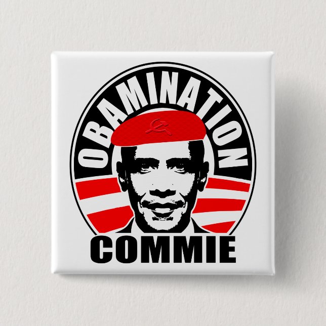 Obamination Commie 15 Cm Square Badge (Front)