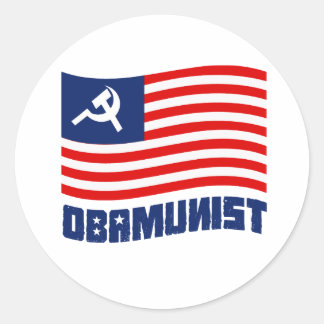 Obamunist blue classic round sticker