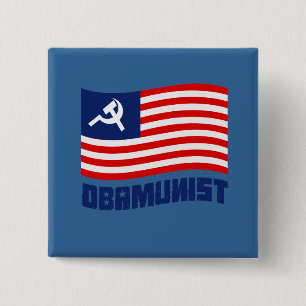 Obamunist Flag 15 Cm Square Badge