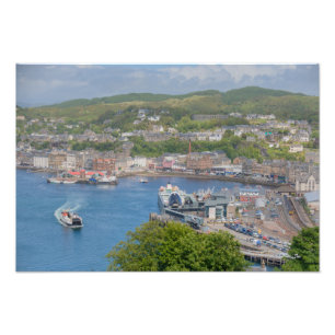 Oban Harbour Aerial from Pulpit Hill Photo Print