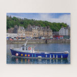 Oban Port Scotland Fishing Boat Sea Ocean Travel Jigsaw Puzzle<br><div class="desc">This stunning jigsaw puzzle features the traditional historical village Oban in Scotland with a fishing boat in the foreground  #oban #scotland #fun #stockingstuffers #games</div>