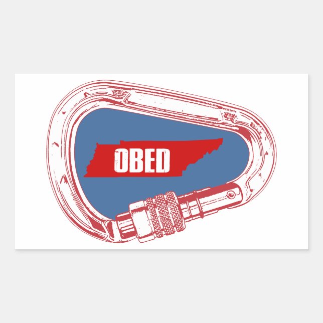 Obed Climbing Carabiner Rectangular Sticker (Front)