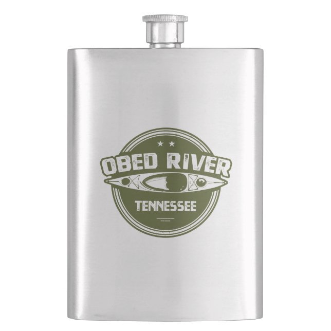  Obed River Tennessee Kayaking Hip Flask (Front)