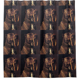Obedient Doberman Pinscher Shower Curtain