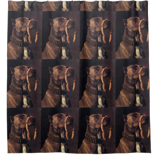 Obedient Doberman Pinscher Shower Curtain (Front)
