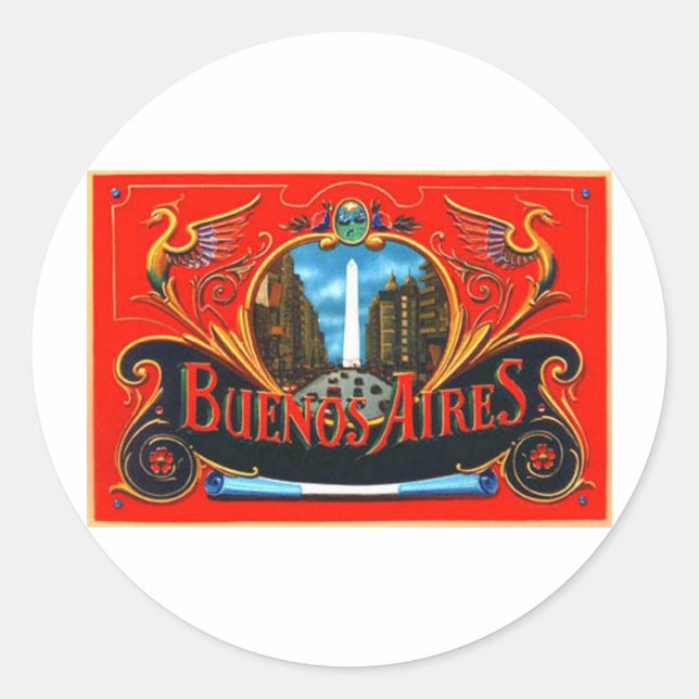 Obelisco firulete classic round sticker (Front)