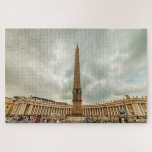 Obelisk and Bernini colonnade, Rome, Italy Jigsaw Puzzle