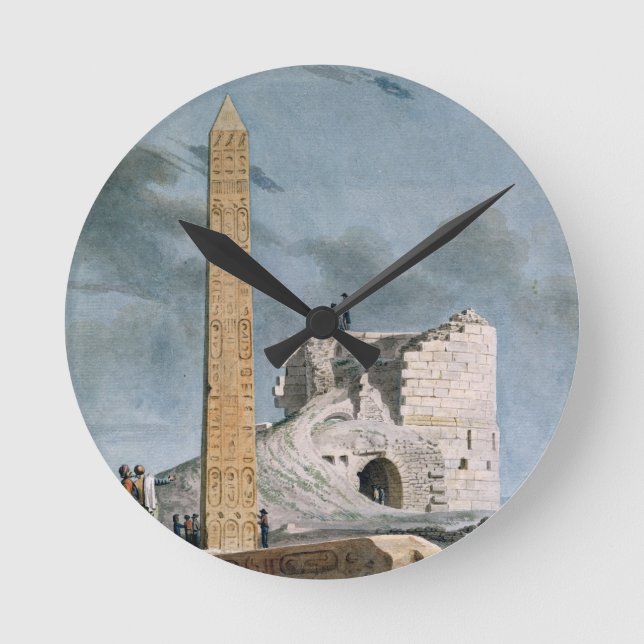 Obelisk of Cleopatra (w/c on paper) Round Clock (Front)
