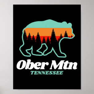 Ober Mountain Tennessee Skiing Snowboarding Bear Poster