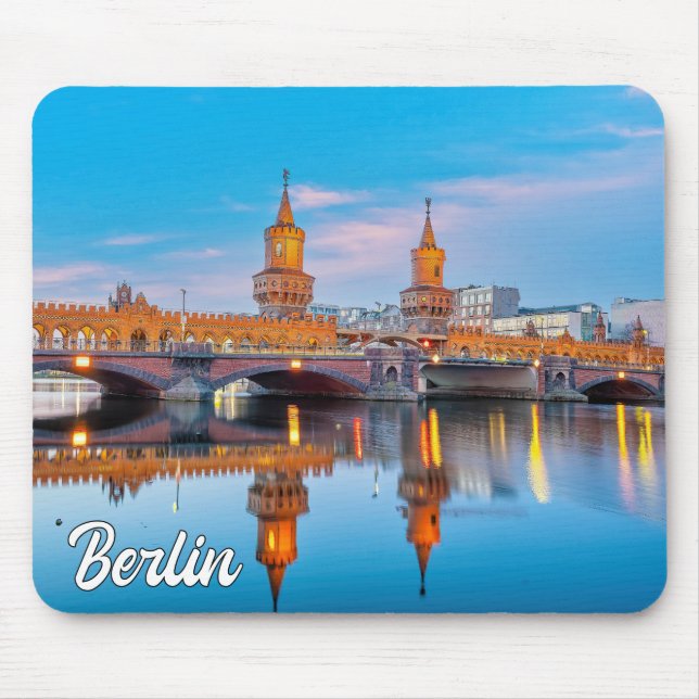  Oberbaum Bridge, Berlin, Germany Mouse Pad (Front)