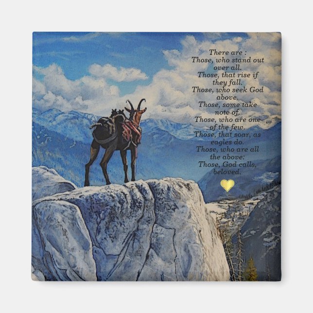 Oberhalsi Pack Goat/Idaho Mountains/Poem/c/heart M Magnet (Front)