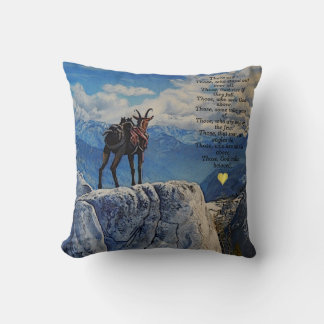 Oberhalsi Pack Goat/Idaho Mountains/Poem/c/heart T Cushion