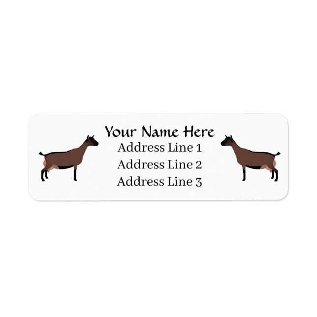 Oberhasli Dairy Goat Return Address Label (Front)