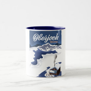 Oberjoch Germany ski poster Two-Tone Coffee Mug