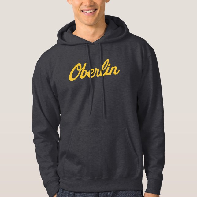 Oberlin Script Dark Grey Hoodie (Front)