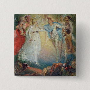 Oberon and Titania from 'A Midsummer Night's Dream 15 Cm Square Badge