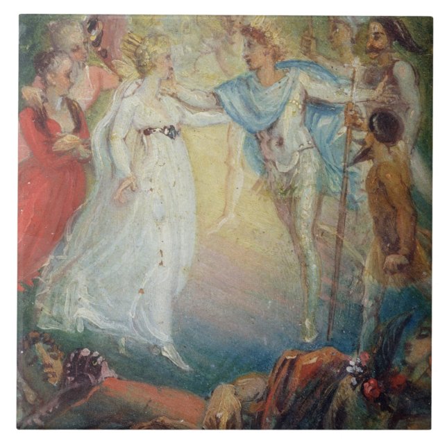 Oberon and Titania from 'A Midsummer Night's Dream Ceramic Tile (Front)