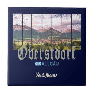 Oberstdorf Allgäu Vintage Bavaria Germany Souvenir Ceramic Tile