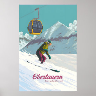 Obertauern Austria Ski Resort Travel Poster